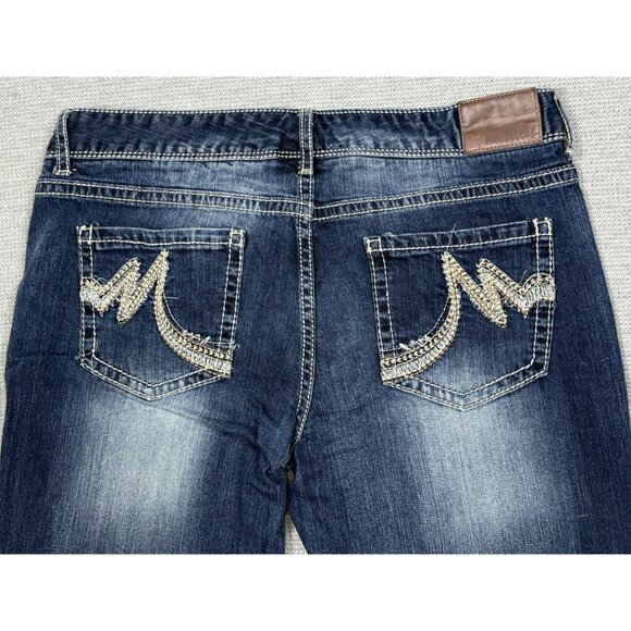 Maurices Womens Cropped Jeans Size 11/12 Long Denim Distressed Blue Low Rise - Picture 4 of 12